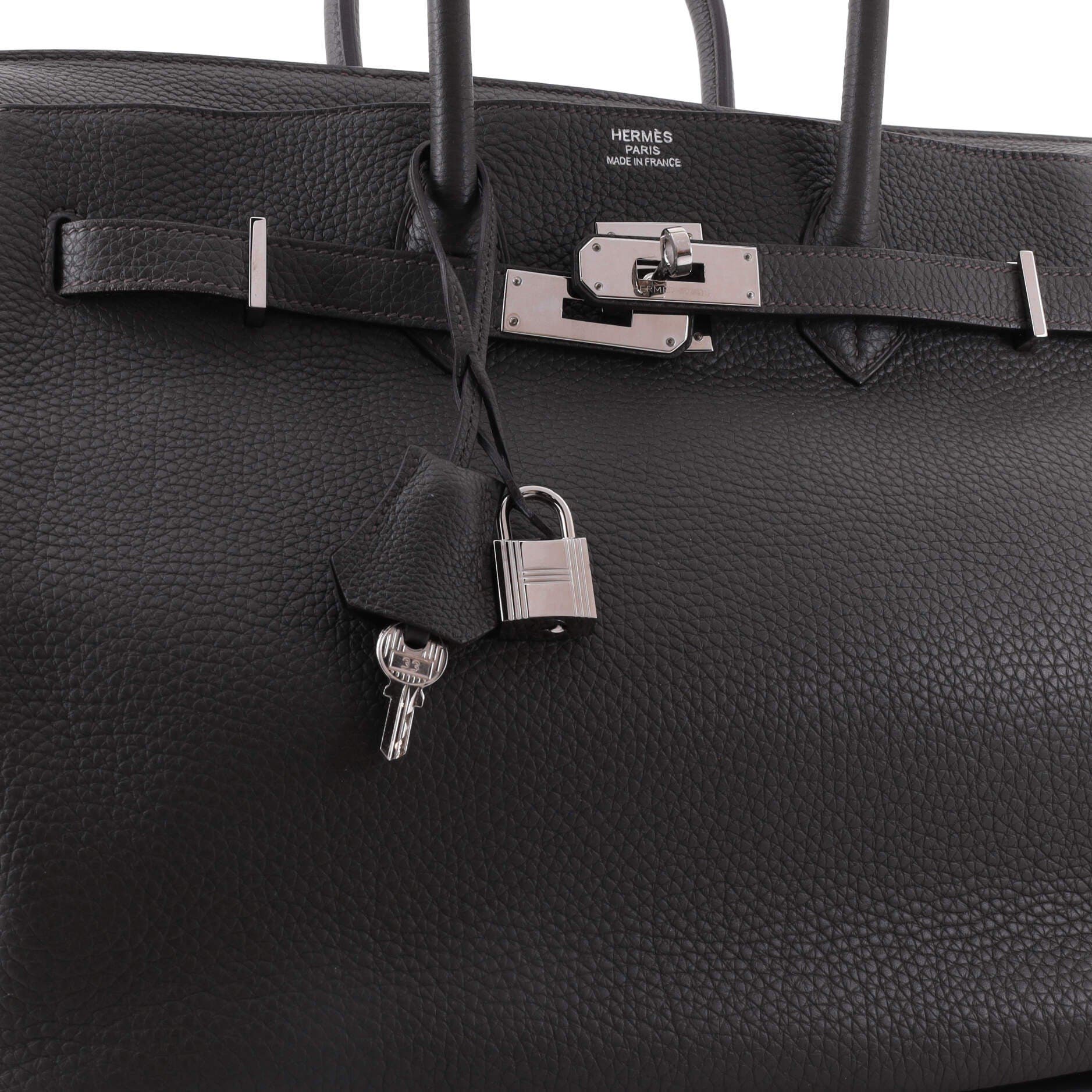 Birkin Handbag Green Togo with Palladium Hardware 35, Alternate, color, Grey