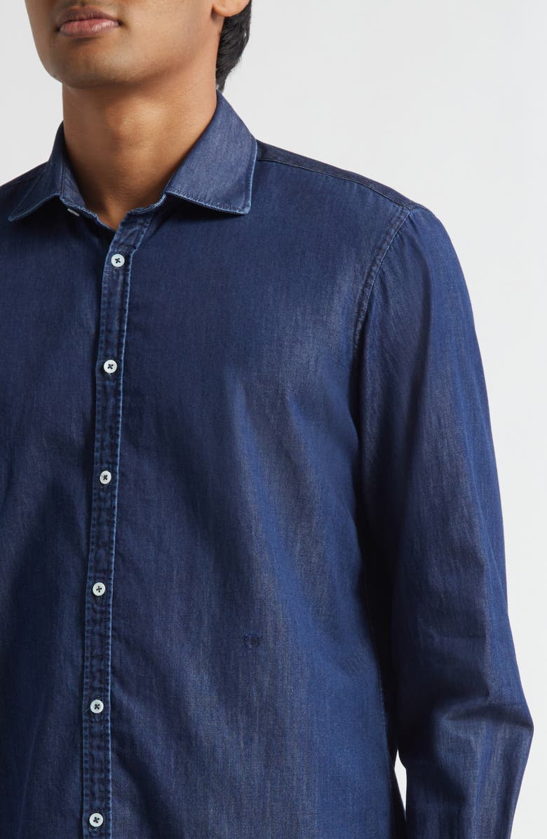 Massimo Alba Canary Classic Fit Cotton Denim Button-Up Shirt, Alternate, color, Blue