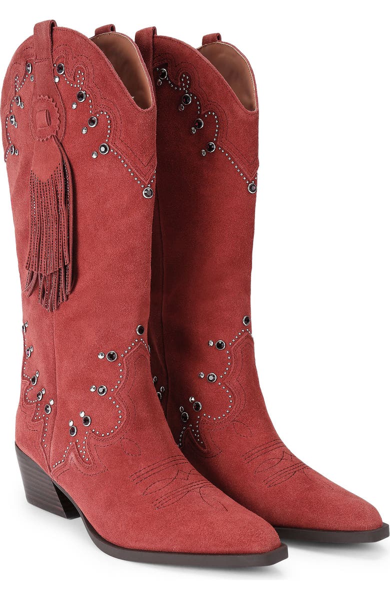 Kurt Geiger London Western Tassel Boot, Main, color, Medium Red