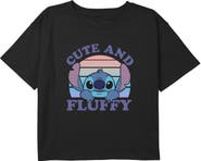 Lilo & Stitch Girl's Lilo & Stitch Cute and Fluffy Retro Sunset Graphic T-Shirt