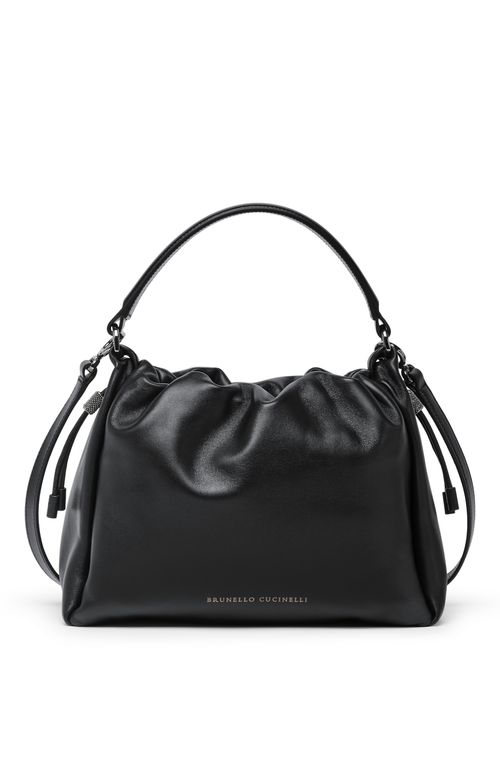 Brunello Cucinelli Small Soft Leather Mellow Bucket bag in Black at Nordstrom