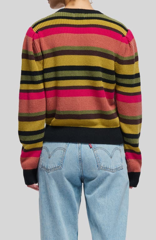 Shop Nation Ltd Carmela Stripe Cotton & Alpaca Cardigan In Vintage Stripe