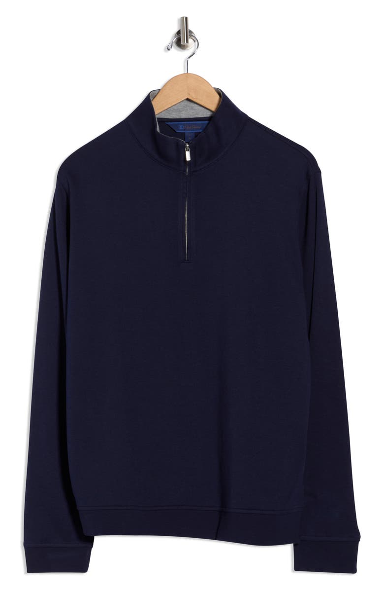 David Donahue Quarter Zip Pullover, Alternate, color, Navy