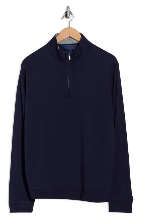 David Donahue Quarter Zip Pullover In Blue