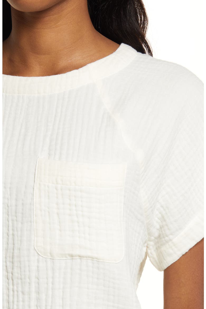 Asha Cotton Gauze Blouse, Alternate, color, LIGHTHOUSE