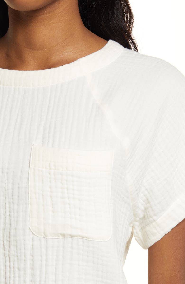 Madewell Asha Cotton Gauze Blouse, Alternate, color, 