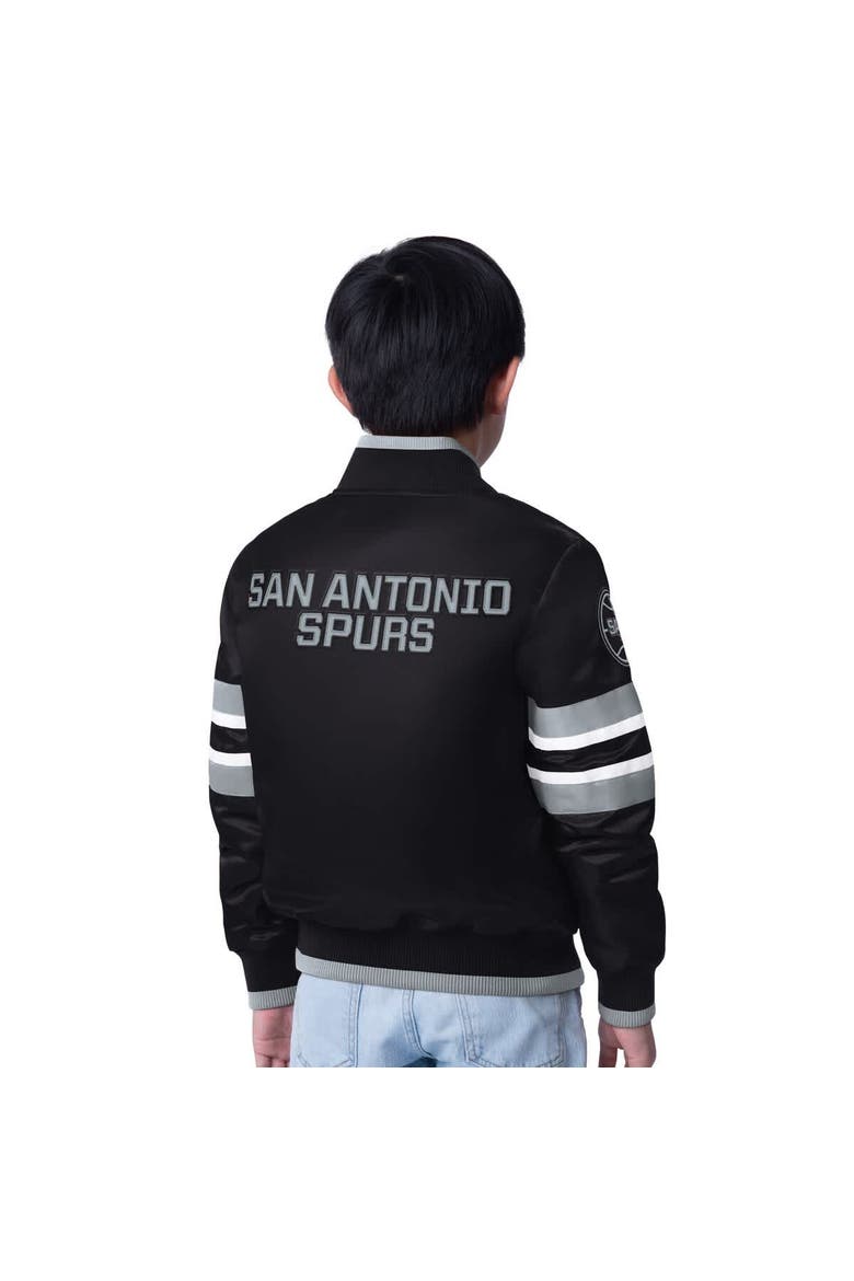 Youth Starter Black San Antonio Spurs Scout Varsity Full-Snap Jacket, Alternate, color, Black