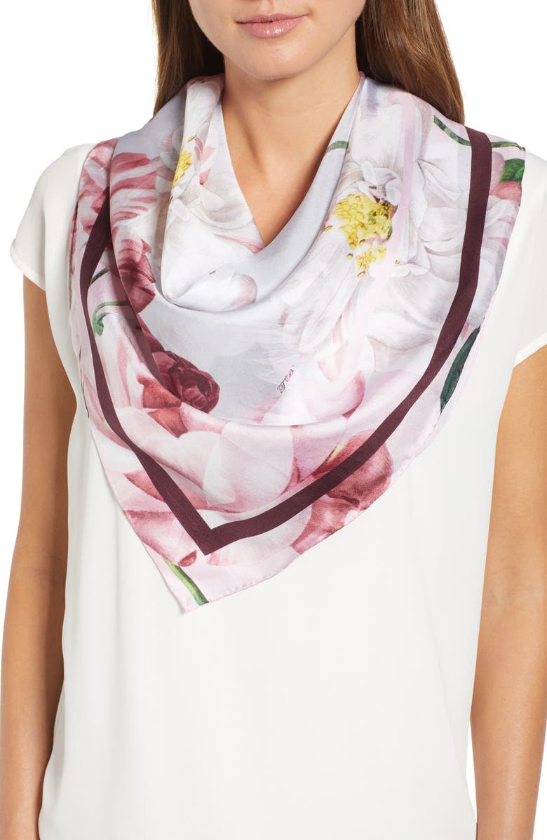 Ted Baker London Iguazu Square Silk Scarf, Main, color, 