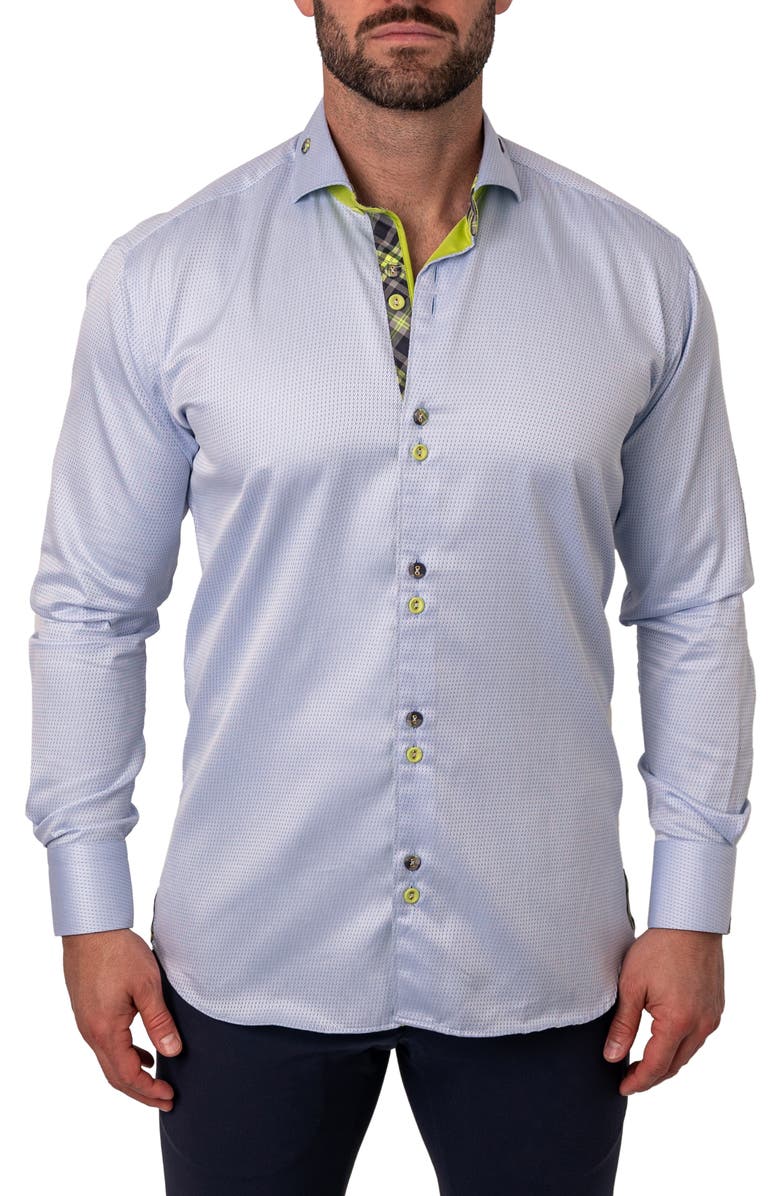Maceoo Einstein Repeated Blue Contemporary Fit Button-Up Shirt, Main, color, 