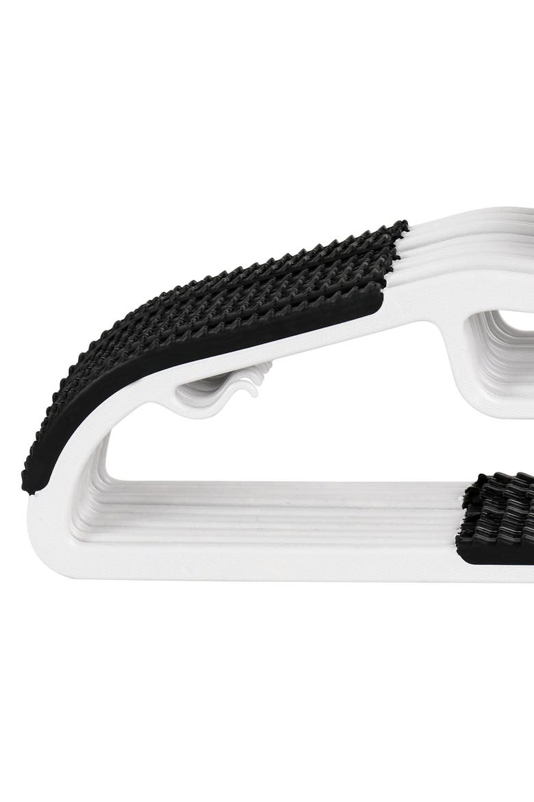50 Piece Non Slip Hanger with U-slide, Alternate, color, Black