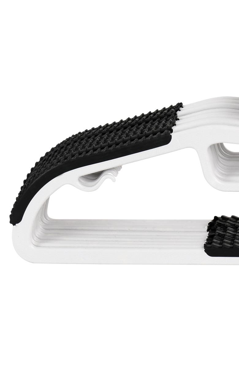 Elama Home 50 Piece Non Slip Hanger with U-slide, Alternate, color, Black