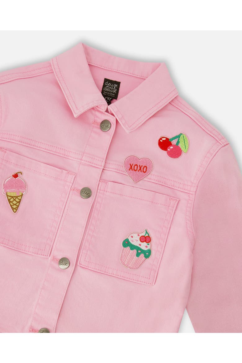 Embroidered Patches Denim Jacket, Alternate, color, Pink