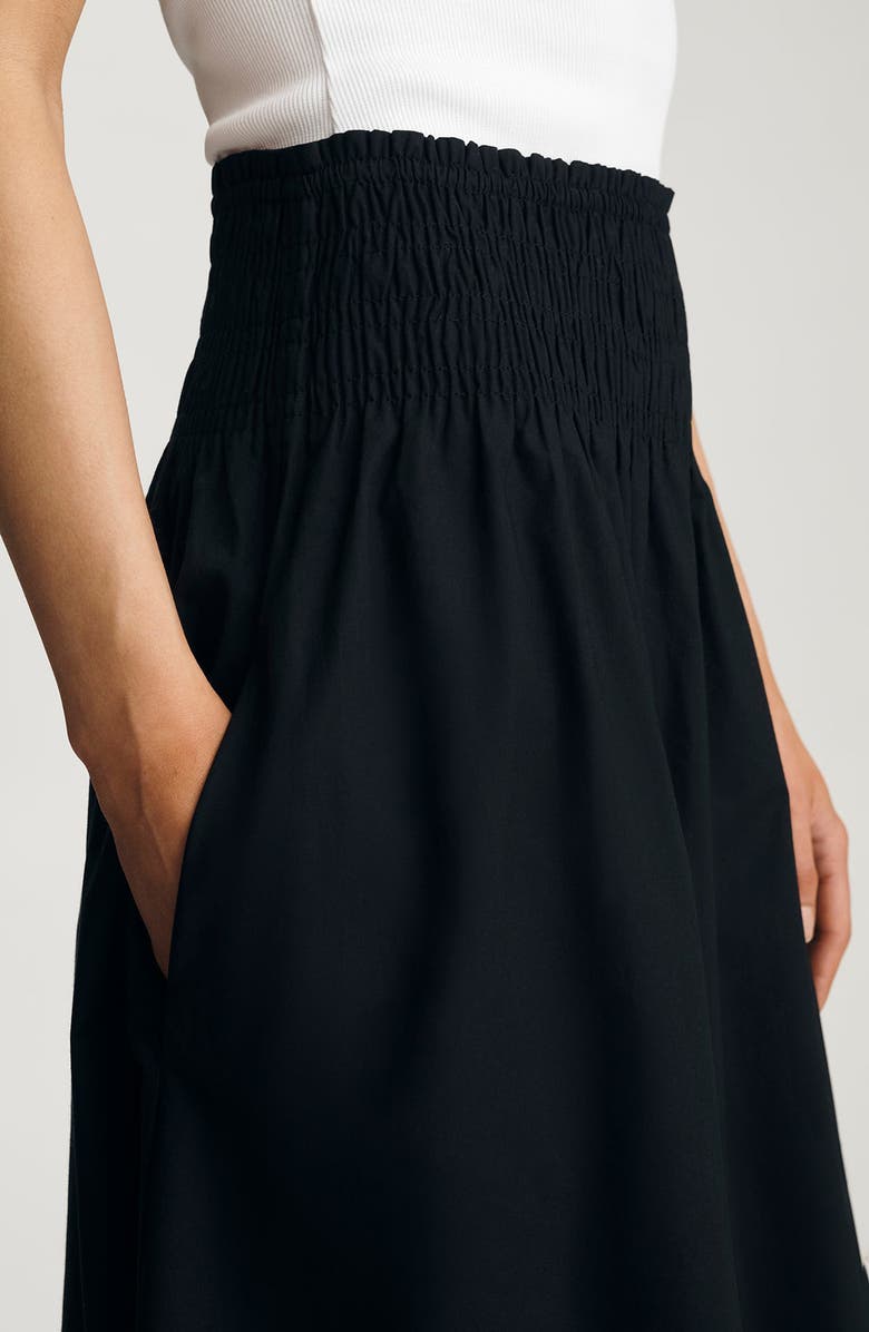 Mavi Jeans Smocked Flare Maxi Skirt, Alternate, color, 