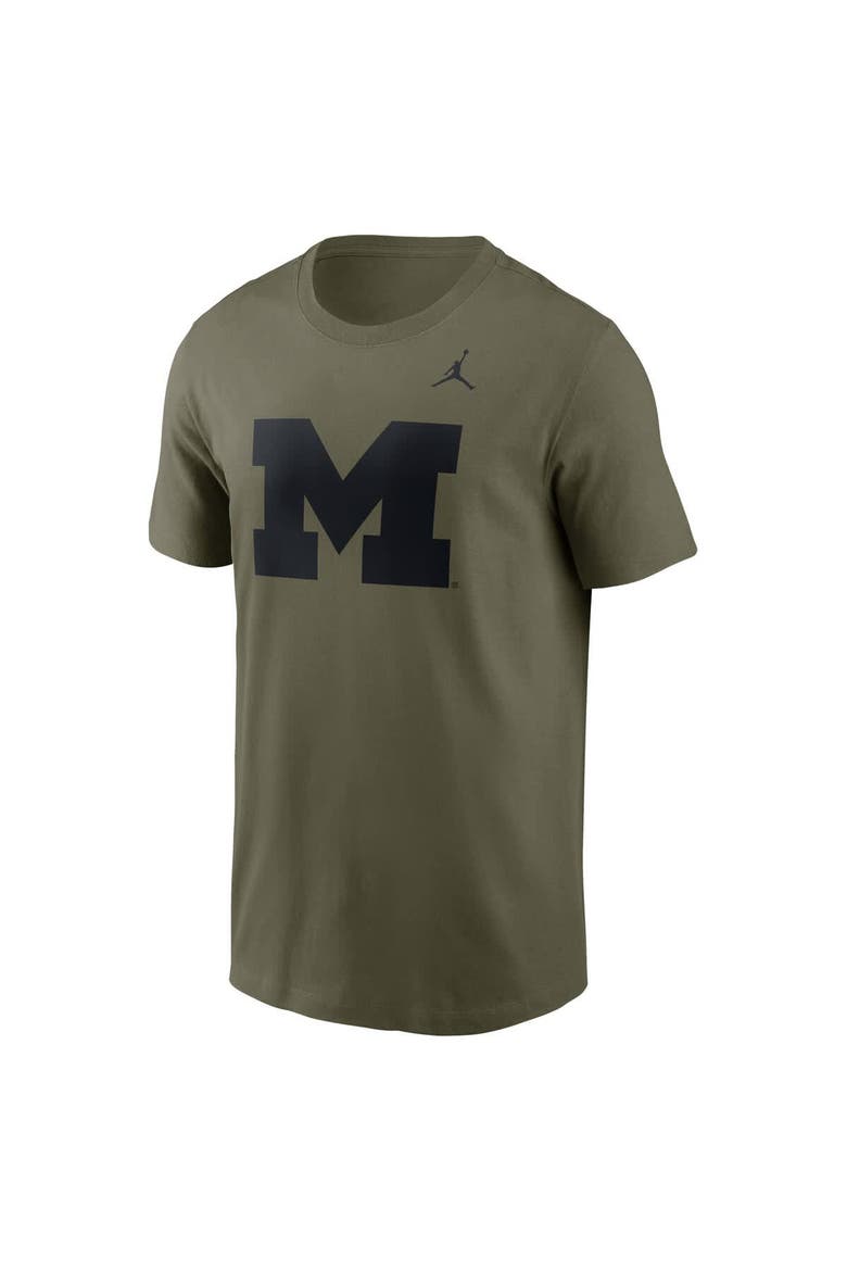 Men's Jordan Brand Olive Michigan Wolverines Primetime Logo Dri-FIT T-Shirt, Alternate, color, Olive