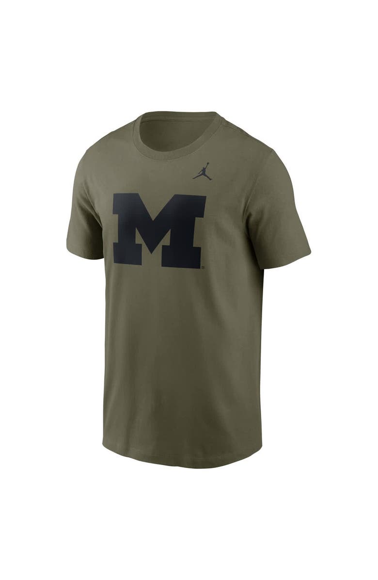 Jordan Brand Men's Jordan Brand Olive Michigan Wolverines Primetime Logo Dri-FIT T-Shirt, Alternate, color, Olive