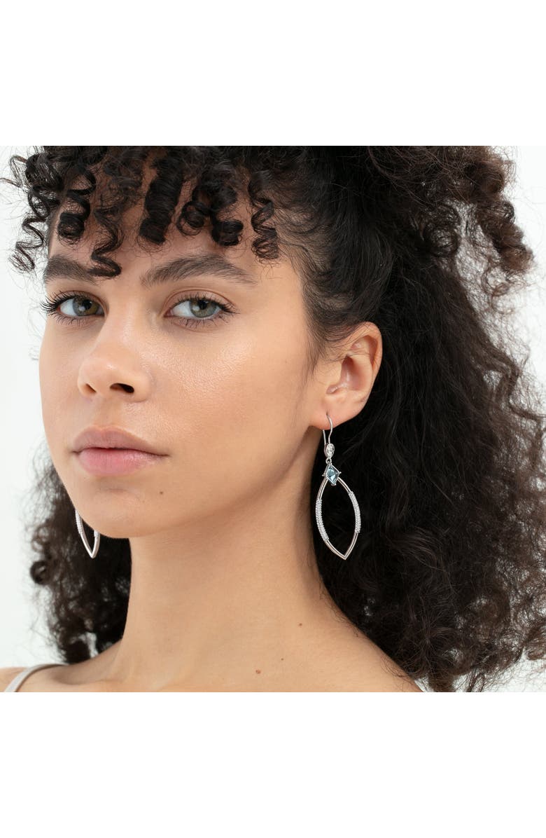 Ora Ana The Celeste Earrings, Alternate, color, Sterling Silver/Blue Cz