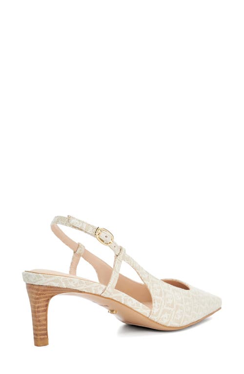 Dune London Dancing Slingback Kitten Heel Pump In Beige/ivory