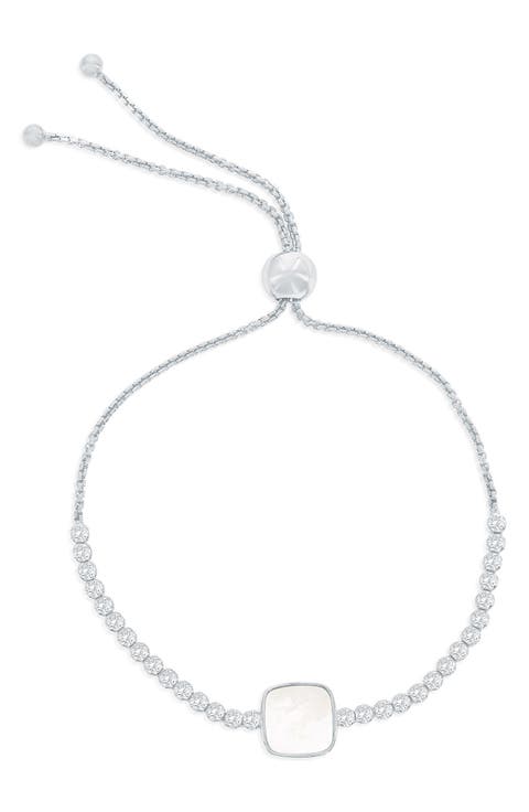 Mother-of-Pearl & Cubic Zirconia Slider Bracelet