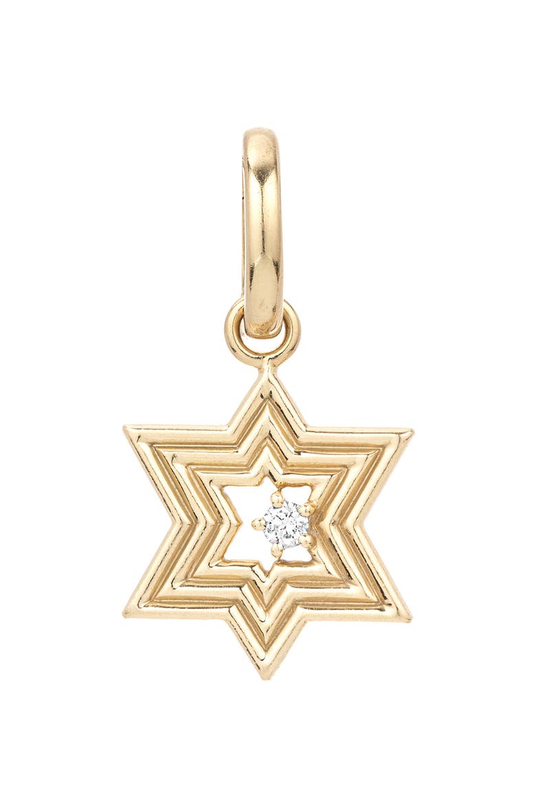 Groovy Star of David Hinged Charm, Main, color, YELLOW
