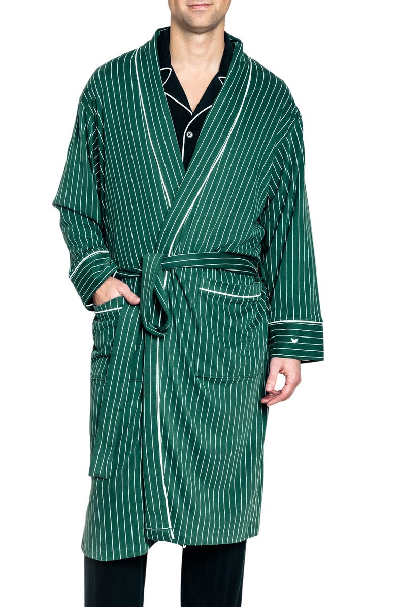 Petite Plume Luxe Stripe Pima Cotton Robe, Main, color, 