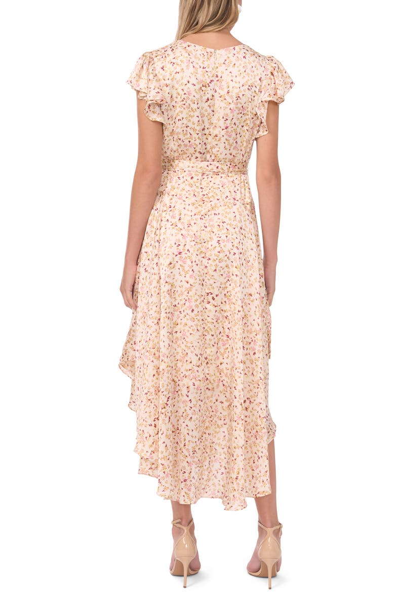 Vince Camuto Print Flutter Sleeve Maxi Dress, Alternate, color, Birch