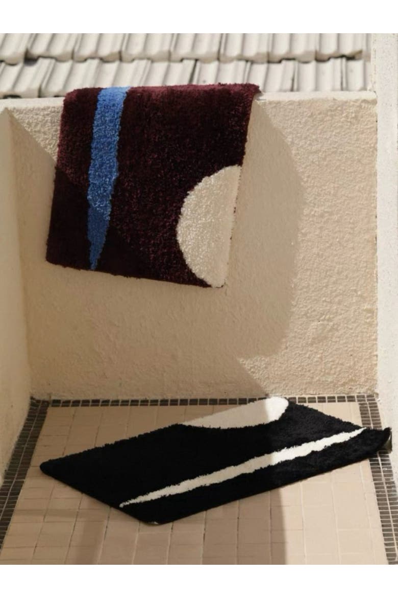 Ultra Soft Contemporary Abstract Bath Rug, Alternate, color, Black and White