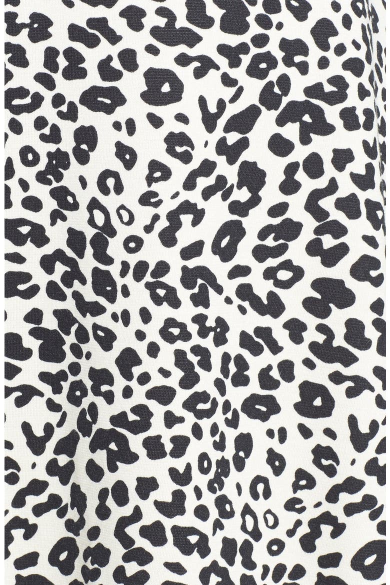 Leopard Print Ponte Knit Fit & Flare Dress, Alternate, color, BLACK/ ANIMAL