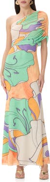 AFRM Mirabel One-Shoulder Maxi Dress