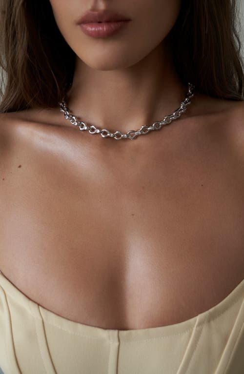 Lili Claspe Helena Crystal Link Necklace In Silver