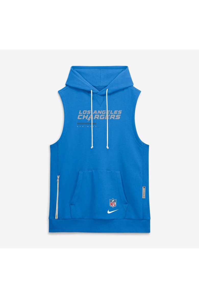 Men's Nike Powder Blue Los Angeles Chargers Sideline Standard Issue Dri-FIT Sleeveless Hoodie, Alternate, color, Powder Blue