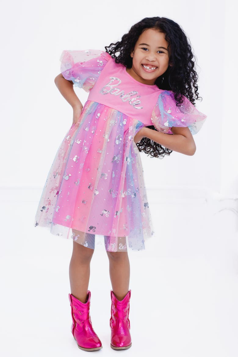 Sequin Tutu Dress, Alternate, color, Pink Rainbow Ombre