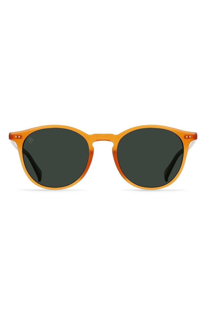 RAEN Basq Polarized Round Sunglasses, Main, color, Honey/ Green Polar