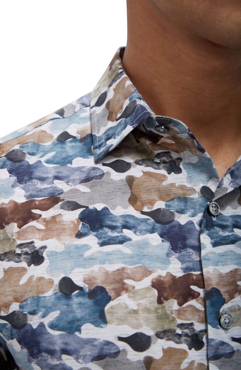 Bugatchi Julian Woven Long Sleeve Button-Up Shirt, Alternate, color, Cobalt Multi