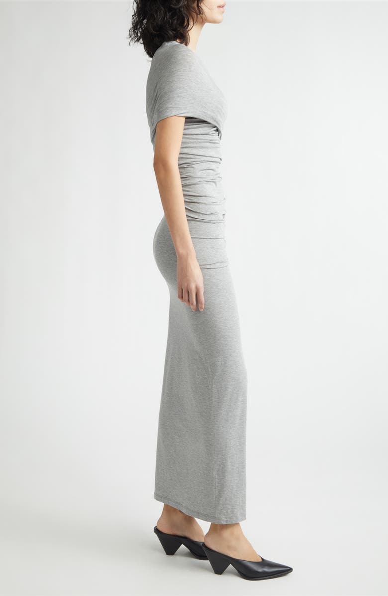 Stella McCartney One-Shoulder Twisted Jersey Dress, Alternate, color, Grey Melange