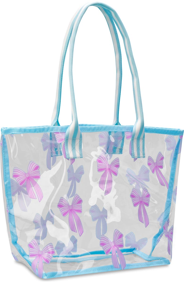 Iscream Spring Bows Clear Tote Bag, Alternate, color, Blue/ Purple Multi