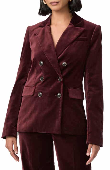 Malbec Double Breasted Velveteen Blazer