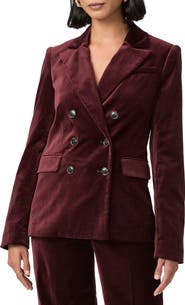 PAIGE Malbec Double Breasted Velveteen Blazer