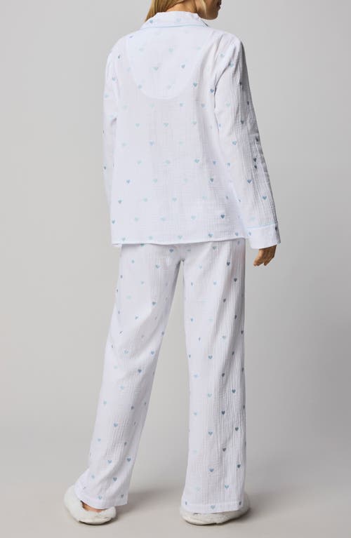 Splendid Lottie Love Cotton Gauze Pajamas In White