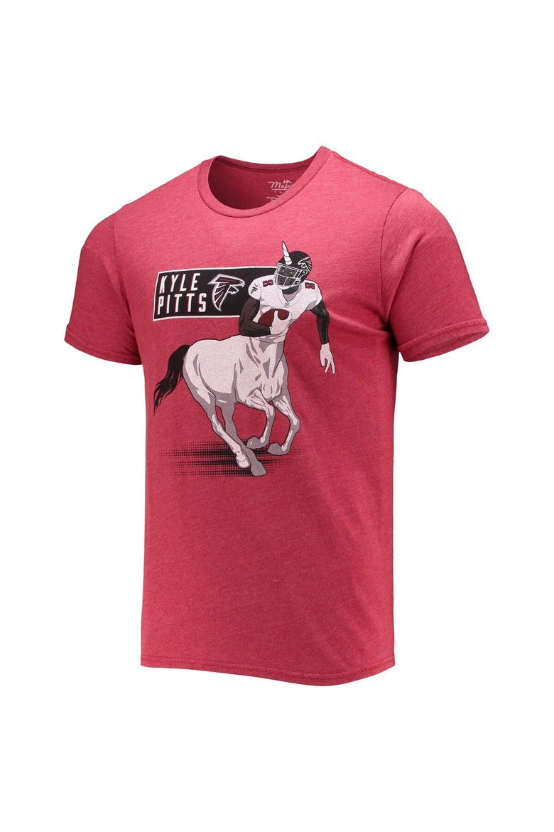 Men's Majestic Threads Kyle Pitts Red Atlanta Falcons Tri-Blend Unicorn Player T-Shirt, Alternate, color, Red