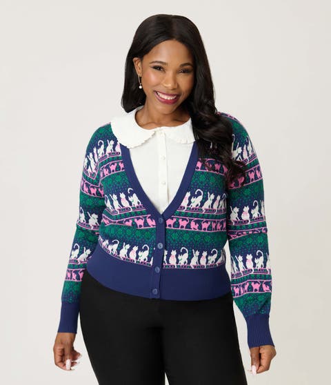 Plus Size Cropped Knit Cardigan