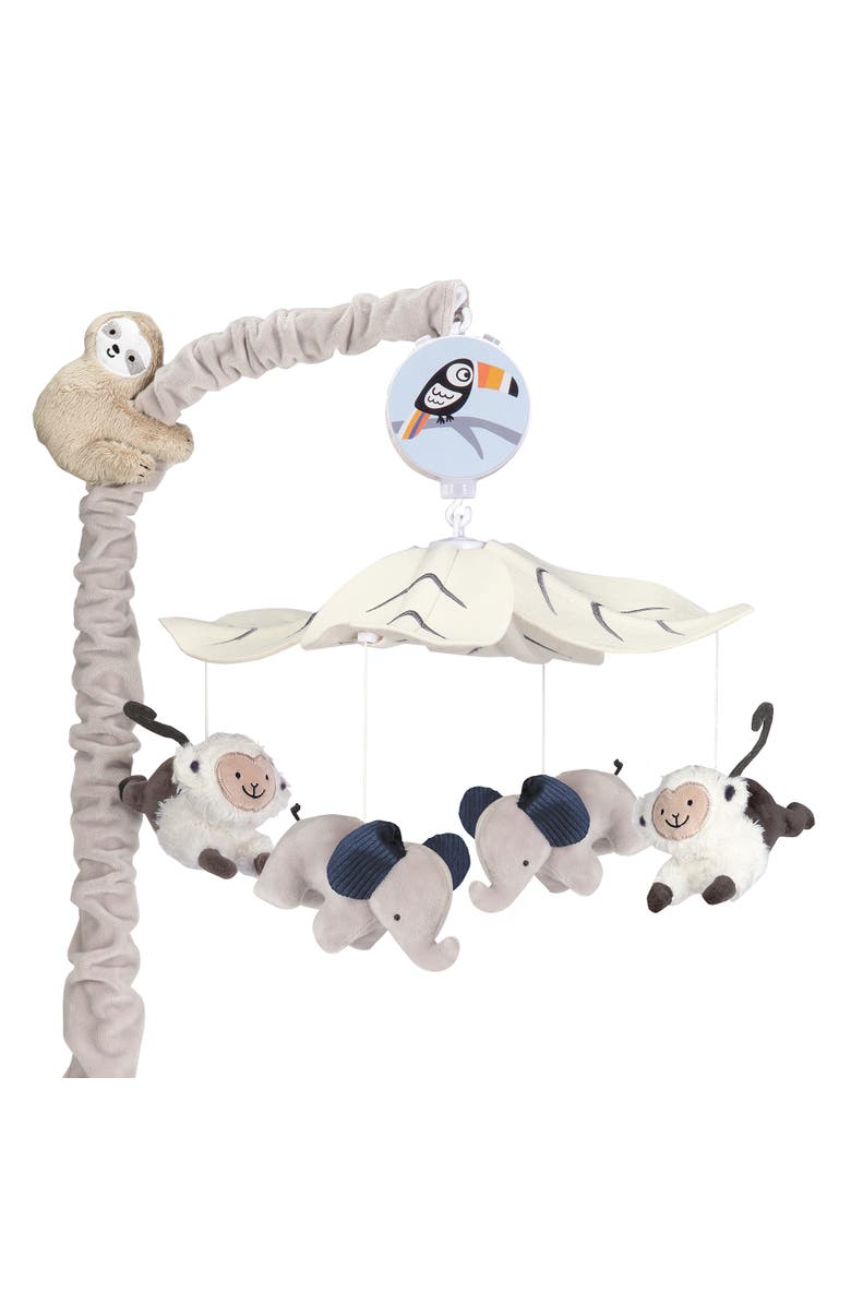 Lambs & Ivy Jungle Party Animals Musical Baby Crib Mobile Soother Toy, Main, color, Multicolor