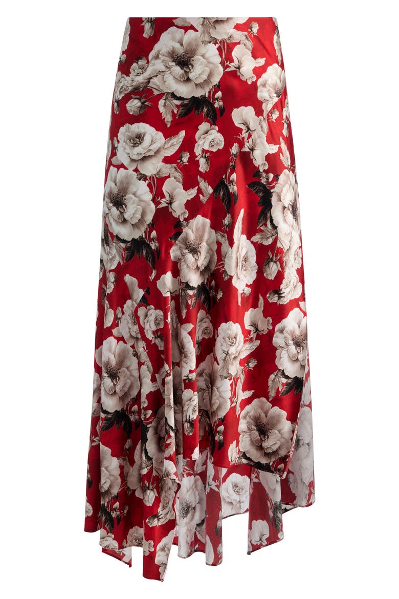 Rosa Asymmetrical Midi Skirt, Alternate, color, ROSE GARDEN SM HIBISCUS