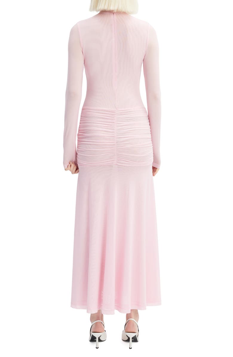 Bardot Lea Long Sleeve Mesh Midi Dress, Alternate, color, Light Pink