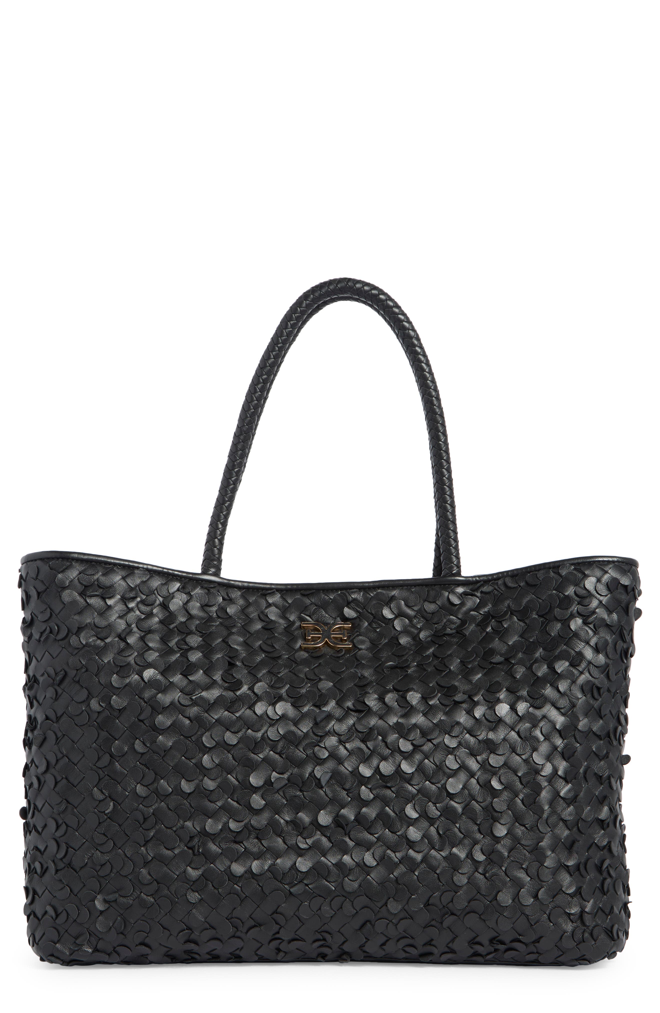 Sam Edelman Bianka Woven Leather Tote Bag, Main, color, Black