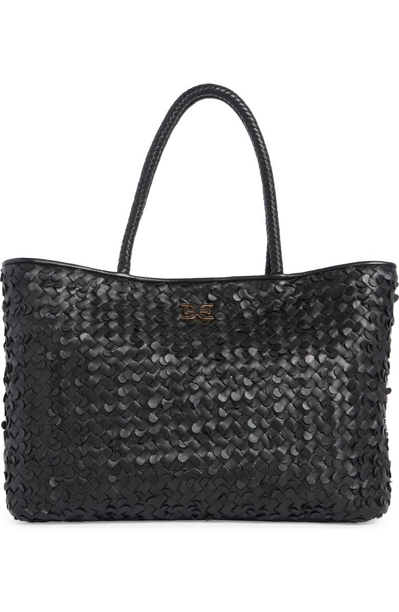 Sam Edelman Bianka Woven Leather Tote Bag, Main, color, Black