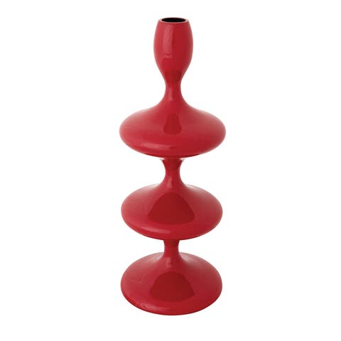 Enameled Aluminum & Reclaimed Wood Taper Holder
