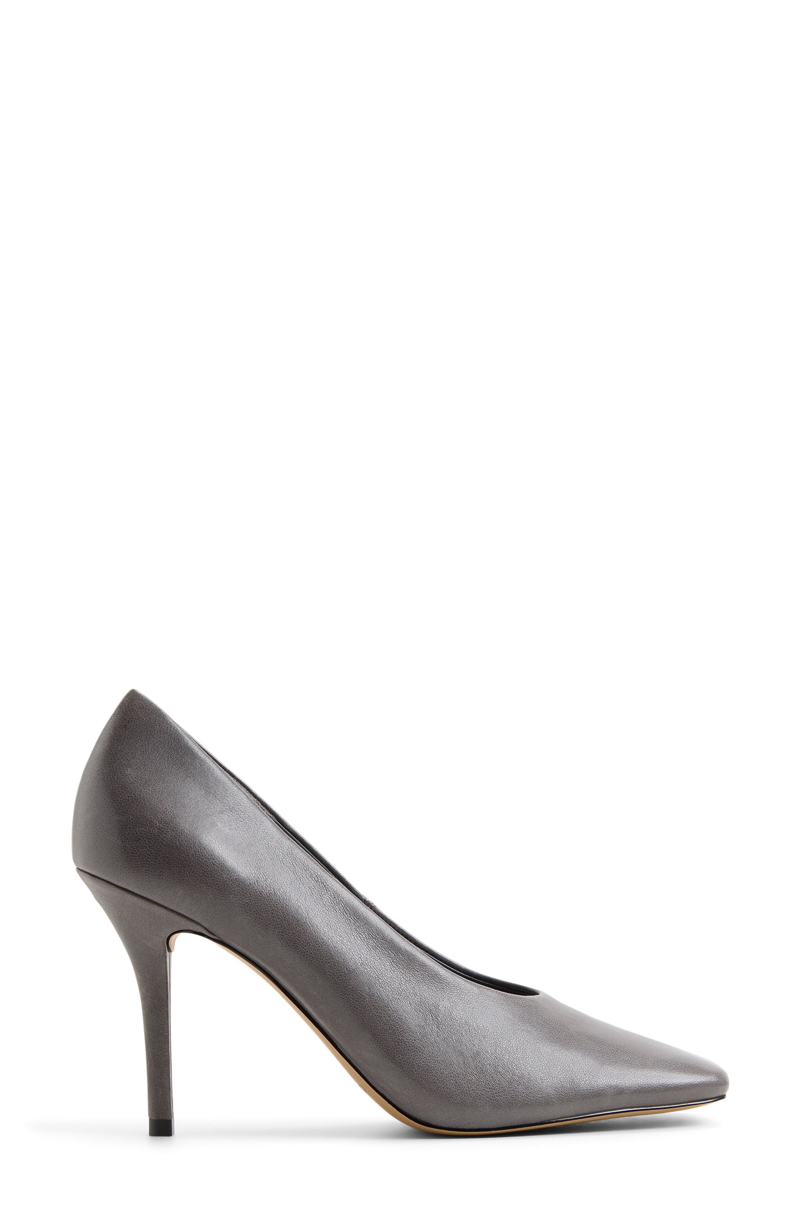Velia Leather Pump, Alternate, color, DARK GREY