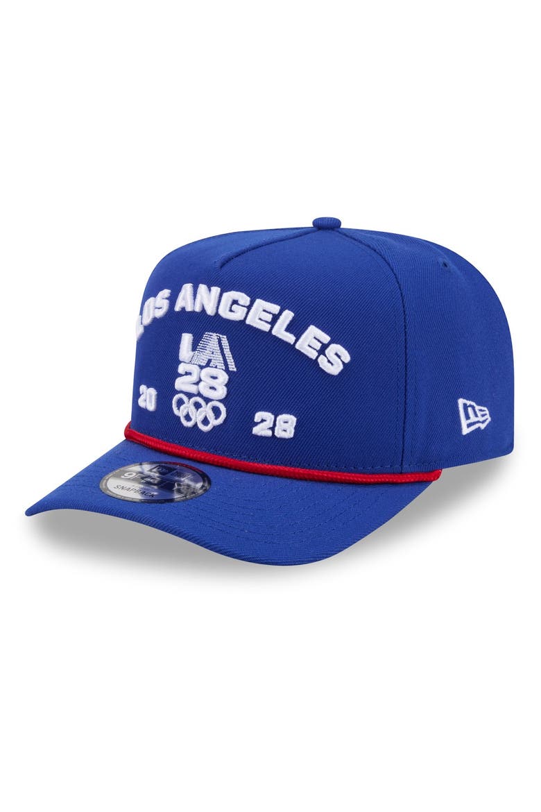 Men's New Era  Royal LA28 Rope A-Frame 9FIFTY Snapback Hat, Main, color, Royal