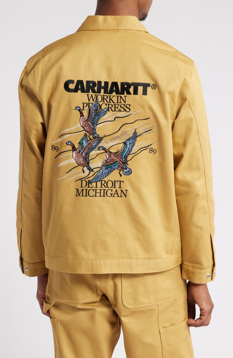 Carhartt Work In Progress Ducks Embroidered Cotton Twill Chore Jacket, Alternate, color,