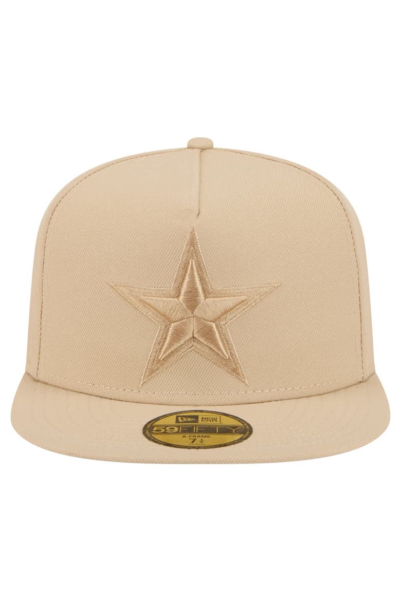 Men's New Era Light Beige Dallas Cowboys Color Pack A-Frame 59FIFTY Fitted Hat, Alternate, color, Light Beige
